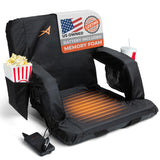 ACELETIQS Heated Stadium Seats for Bleachers with Back Support – USB Battery Included - Upgraded 3 Levels of Heat - Foldable Chair - 4 Pockets for Snacks, Cup Holder - for Camping, Games & Sports