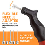Ball Pump for Sports Balls – Hand Pump – Basketball, Soccer Ball, Volleyball & Football Inflator – Push & Pull System for Quick Inflation – Includes 5 Needle Set