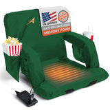 ACELETIQS Heated Stadium Seats for Bleachers with Back Support – USB Battery Included - Upgraded 3 Levels of Heat - Foldable Chair - 4 Pockets for Snacks, Cup Holder - for Camping, Games & Sports