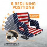 ACELETIQS Heated Stadium Seats for Bleachers with Back Support – USB Battery Included - Upgraded 3 Levels of Heat - Foldable Chair - 4 Pockets for Snacks, Cup Holder - for Camping, Games & Sports