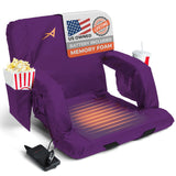 ACELETIQS Heated Stadium Seats for Bleachers with Back Support – USB Battery Included - Upgraded 3 Levels of Heat - Foldable Chair - 4 Pockets for Snacks, Cup Holder - for Camping, Games & Sports