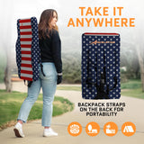 ACELETIQS Heated Stadium Seats for Bleachers with Back Support – USB Battery Included - Upgraded 3 Levels of Heat - Foldable Chair - 4 Pockets for Snacks, Cup Holder - for Camping, Games & Sports
