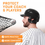 ACELETIQS Heavy Duty Pitcher Protection Baseball Screen (Size 7' W x 7' H) - Multi Purpose Softball & Baseball Pitching Net, Defender XL Pitcher Protection Screen for Batting Cage and On-Field Use