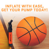 Ball Pump for Sports Balls – Hand Pump – Basketball, Soccer Ball, Volleyball & Football Inflator – Push & Pull System for Quick Inflation – Includes 5 Needle Set
