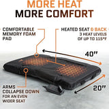 Heated Stadium Bleacher Seat with Back Support